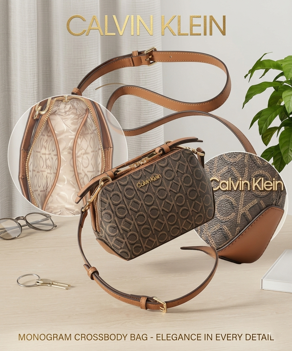 Calvin Klein womens Lucy Triple Compartment Crossbody