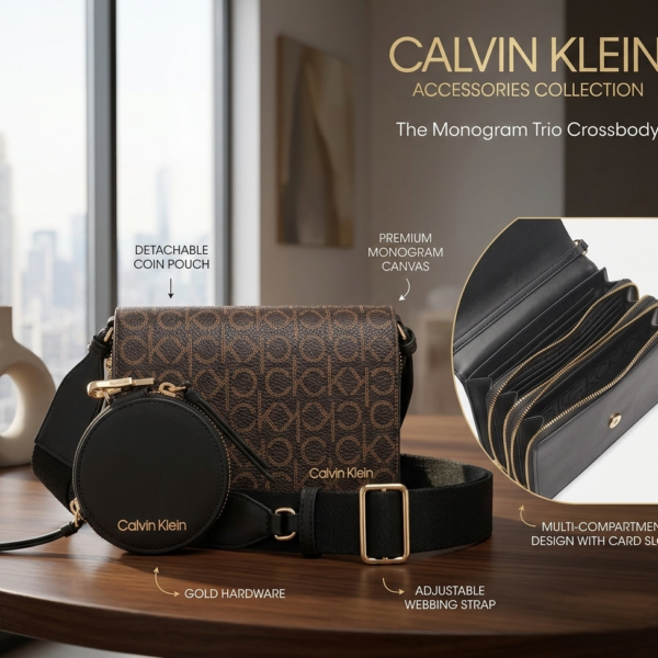 Calvin Klein womens Millie Triple Compartment Camera Bag Crossbody