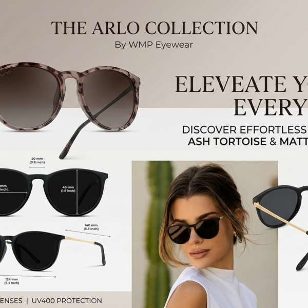 WearMe Pro Round Polarized Sunglasses for Women   UV400 Protection, Lightweight Frame, Vintage Retro Style