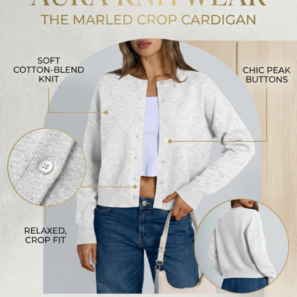 Trendy Queen Cropped Cardigan Sweaters for Women Lightweight Y2k Fall Outfits Spring Fashion Clothes 2026