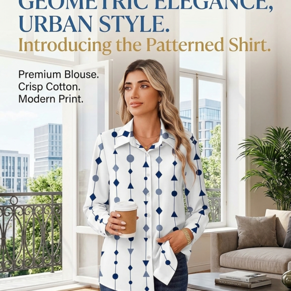 Zeagoo Blouse for Women Dressy Long Sleeve Button Down Shirts Business Casual Outfit Lightweight Solid/Printed Tops