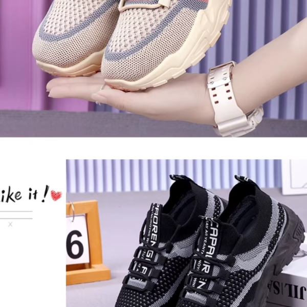 Chunky Sneakers 2025 Women's Casual Shoes Spring And Autumn Air Mesh Breathable Sports Shoes For Women's Soft Sole Running Shoes