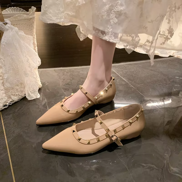 Fashion nude color spike heel low top women's shoes 2026 summer high heel stylish pointed toe comfortable business casual shoes