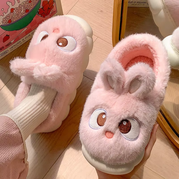 Women's cotton slippers winter indoor home warm and velvet household parent child wool cotton shoes women wear outside winter